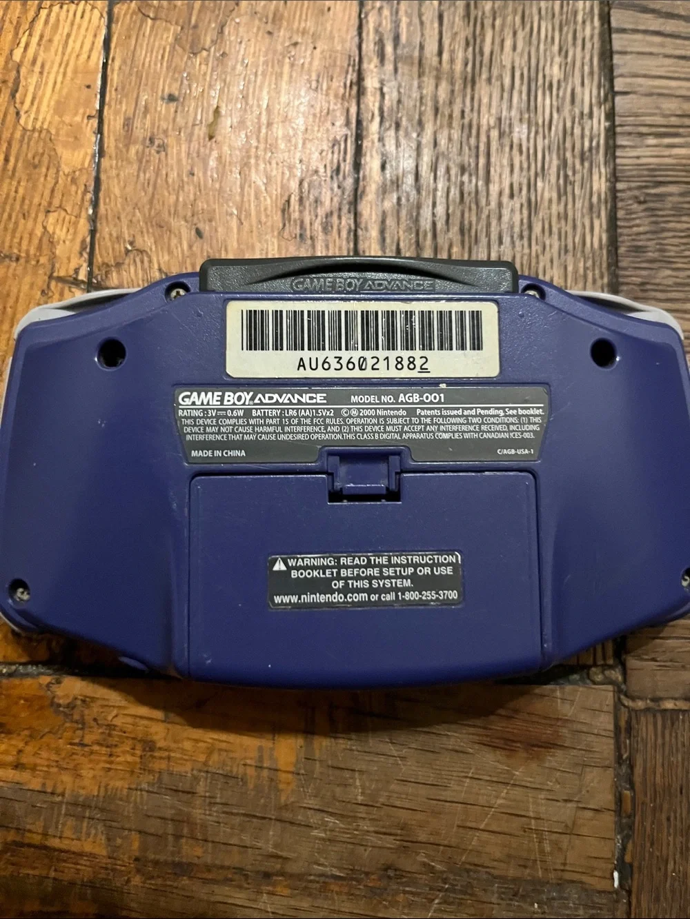 Nintendo Game Boy Advance - Deep Purple with Light Gray Buttons